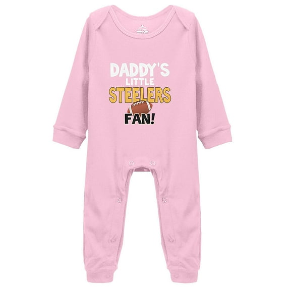 YCICIVDee Baby Bodysuit Boy Girl Clothes Daddy's/Steelers& Fan Pink Long Sleeve Rompers Newborn Organic Bodysuit 9-12 Months