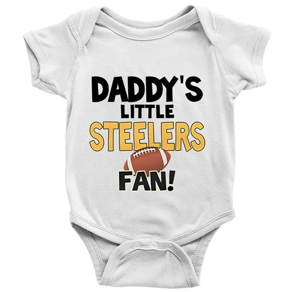 YCICIVDee Baby Bodysuit Boy Girl Clothes Daddy's/Steelers& Fan White Short Sleeve Newborn Organic Bodysuit 12-18 Months