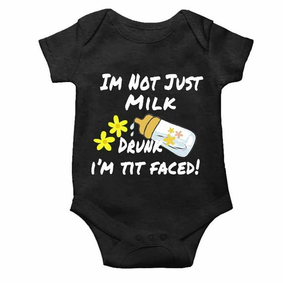 YCICIVDee Baby Bodysuit I m Not Milk Drunk Unisex Funny Cute Infant Creeper, One-Piece Baby Bodysuit 0-3 Months Black