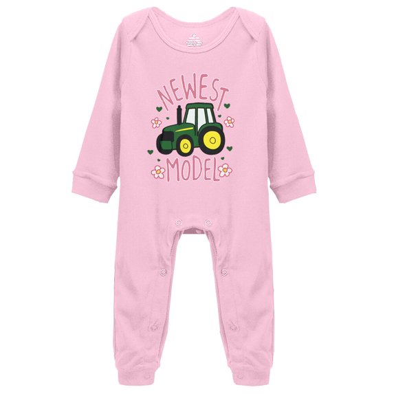 YCICIVDee Baby Bodysuit&Newest Green Tractor/Model Farmer Baby Tractor Long Sleeve Rompers 12-18 Months Pink
