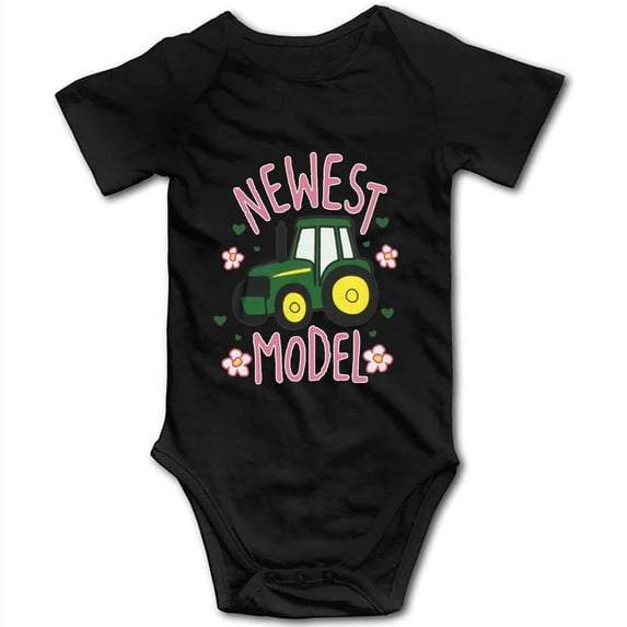 YCICIVDee Baby Bodysuit&Newest Green Tractor/Model Farmer Baby Tractor Short Sleeve 12-18 Months Black