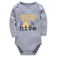 thumbnail image 1 of YCICIVDee Bee Bodysuit- New to the Hive Funny One-Piece Infant Baby Bodysuit 12-18 Months Long Sleeve Grey, 1 of 4