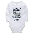 thumbnail image 1 of YCICIVDee Cutest Cowboys &Fan Baby Bodysuit Infant Toddler Organic Clothes Creeper 0-3 Months White Long Sleeve, 1 of 4