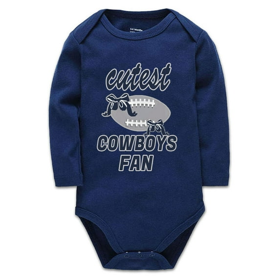YCICIVDee Cutest Cowboys &Fan Baby Bodysuit Infant Toddler Organic Clothes Creeper 3-6 Months Navy Long Sleeve