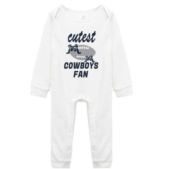 YCICIVDee Cutest Cowboys &Fan Baby Bodysuit Infant Toddler Organic Clothes Creeper 6-9 Months White Long Sleeve Rompers