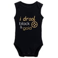 thumbnail image 1 of YCICIVDee I Drool Black & Gold /Baby Boy Girl Bodysuit Newborn Organic Bodysuit Romper Black Sleeveless, 1 of 4