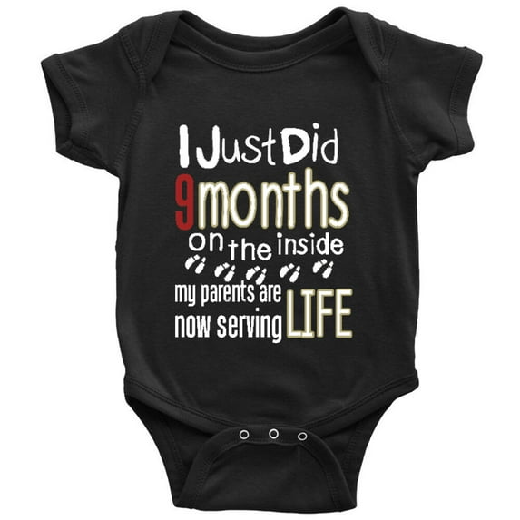 YCICIVDee I Just Did 9 Months&My Parents Are Now Serving Life/ Funny Baby Bodysuits Black Short Sleeve 18-24 Months