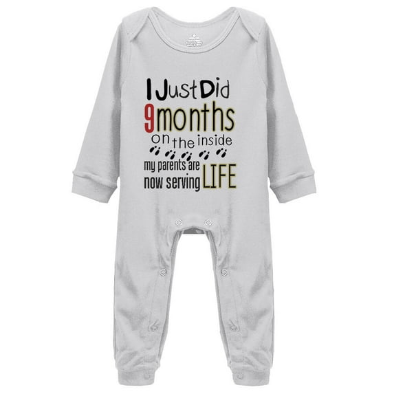 YCICIVDee I Just Did 9 Months&My Parents Are Now Serving Life/ Funny Baby Bodysuits Grey Long Sleeve Rompers 12-18 Months