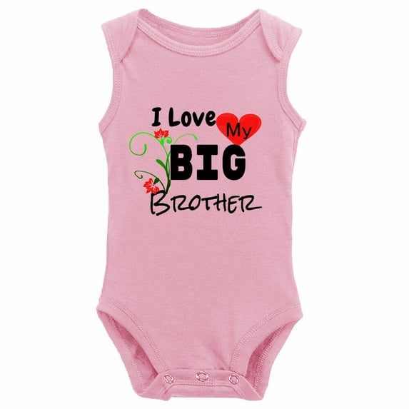 YCICIVDee I Love My Big &Brother Unisex Baby Bodysuit Funny Cute Infant One-Piece Pink Sleeveless 12-18 Months