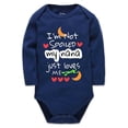 thumbnail image 1 of YCICIVDee I'm Not Spoiled My Nana Just Loves Me Infant Long Sleeve Bodysuit Funny Jumpsuit Clothes for Baby Navy, 1 of 4
