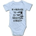 thumbnail image 1 of YCICIVDee If I Refuse to Nap&That Resisting a Rest Baby Bodysuit Romper Girl boy Clothes Blue Short Sleeve 9-12 Months, 1 of 4