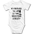 thumbnail image 1 of YCICIVDee If I Refuse to Nap&That Resisting a Rest Baby Bodysuit Romper Girl boy Clothes White Short Sleeve 0-3 Months, 1 of 4