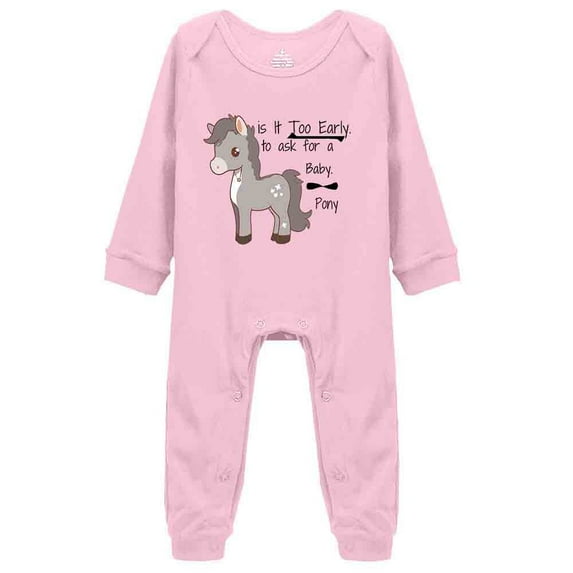 YCICIVDee Is It Too Early.Cute Pony Bodysuit- Funny Infant Creeper, One-Piece Baby Bodysuit Long Sleeve Rompers Pink 18-24 Months
