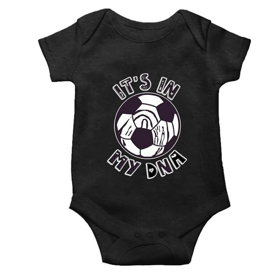 YCICIVDee Its in My DNA Baby Newborn Bodysuit Soccer Infant Baby Jumpsuit Rompers 18-24 Months Black Short Sleeve