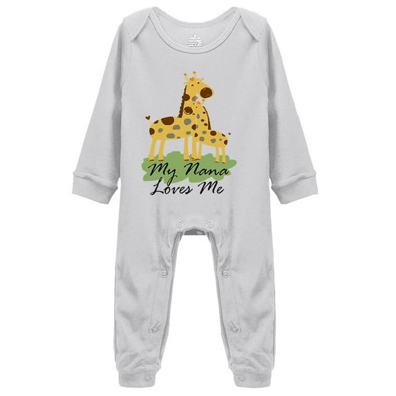 YCICIVDee My Nana Loves Me Baby Bodysuit Clothes Newborn Organic Romper 18-24 Months Grey Long Sleeve Rompers