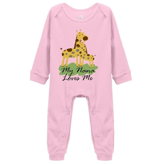 YCICIVDee My Nana Loves Me Baby Bodysuit Clothes Newborn Organic Romper 6-9 Months Pink Long Sleeve Rompers