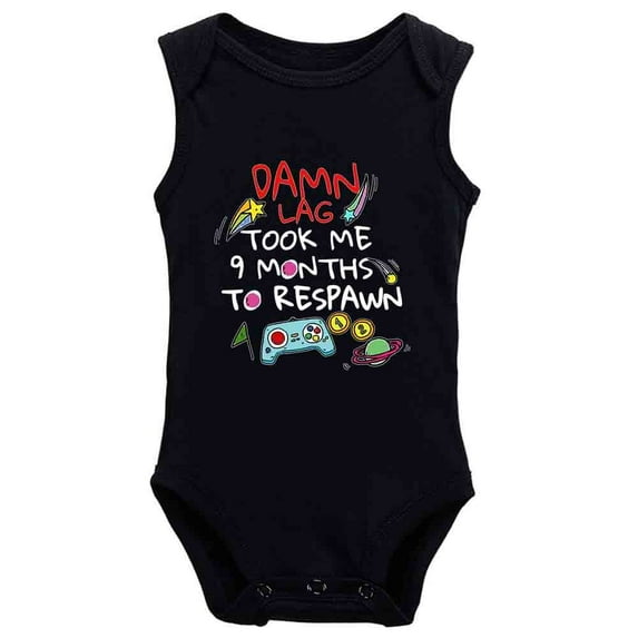 YCICIVDee Took Me 9-Months to Respawn Baby Bodysuit Romper Girl boy Clothes Black Sleeveless 12-18 Months