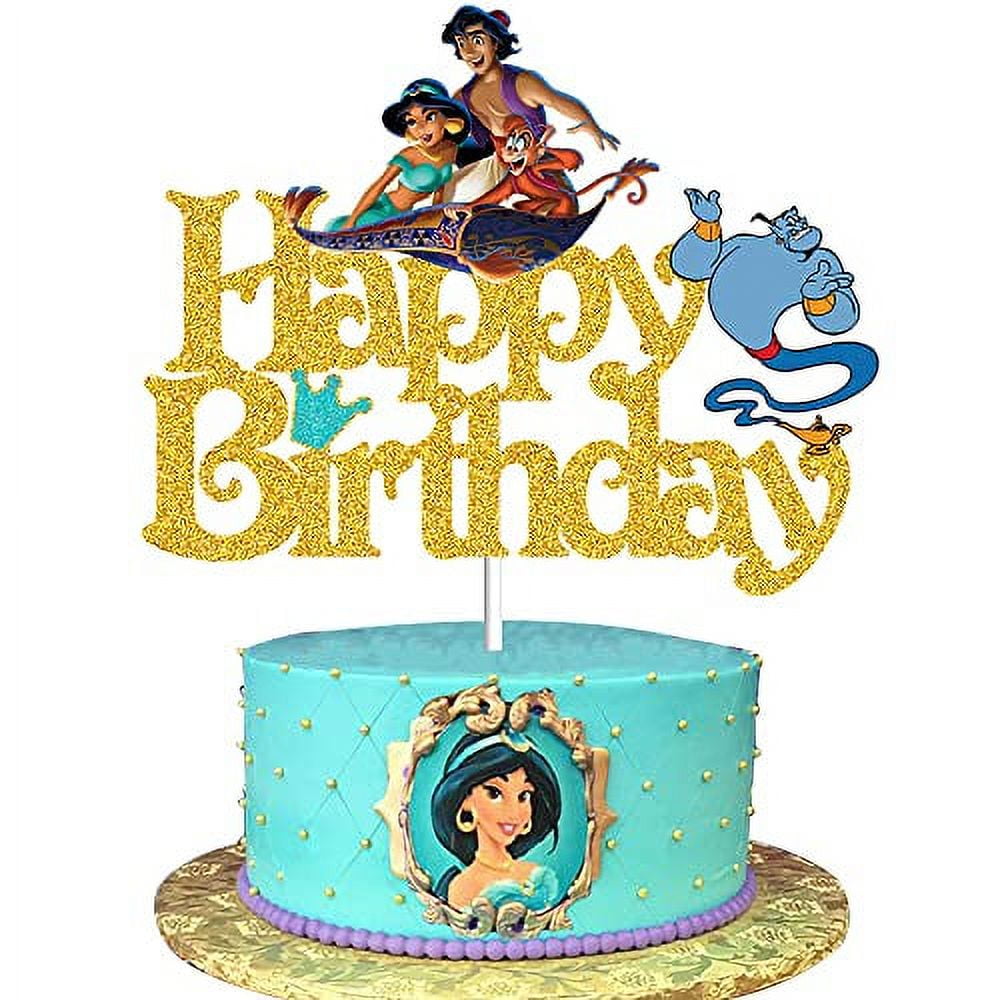 YCKens Happy Birthday Cake Topper for Jasmine Birthday Cake Decorations