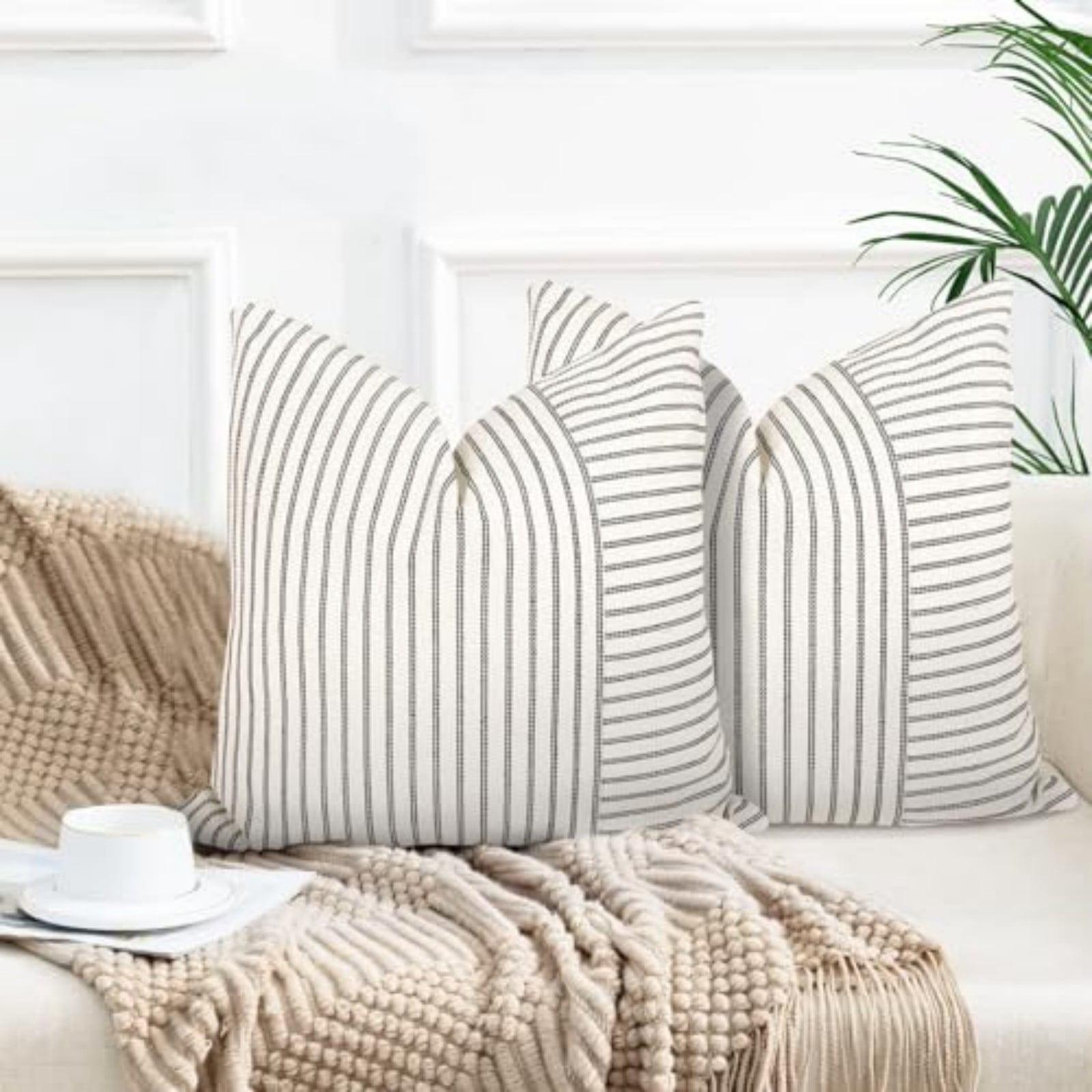 YCLife Decorative Throw Pillows for Couch 18x18 Inch Farmhouse Modern ... - Small Modern Textured Throw Pillows For Accent Chair