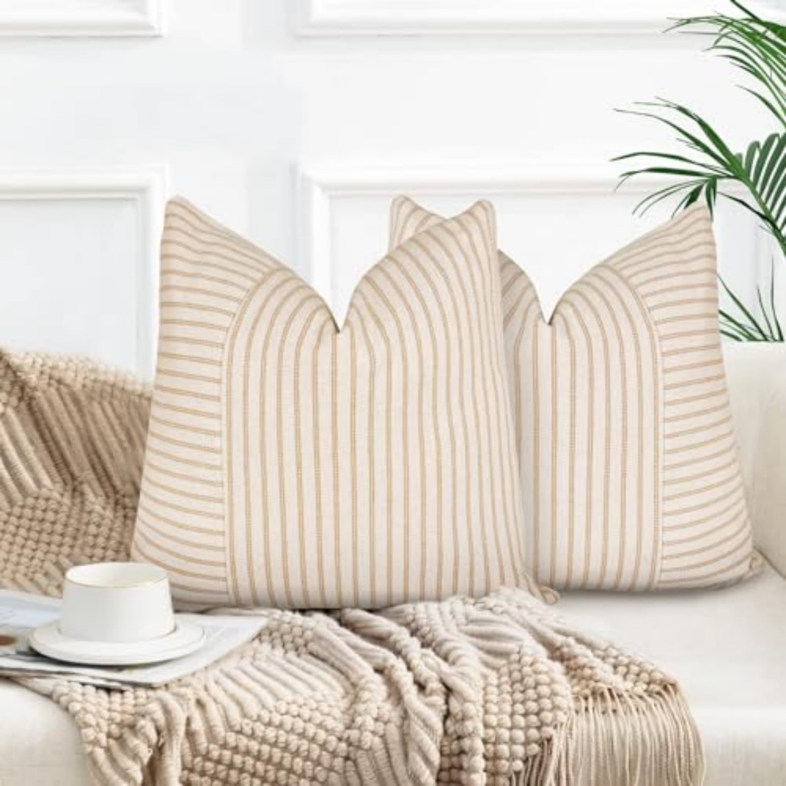 YCLife Decorative Throw Pillows for Couch 18x18 Inch Farmhouse Modern ... - Small Modern Textured Throw Pillows For Accent Chair