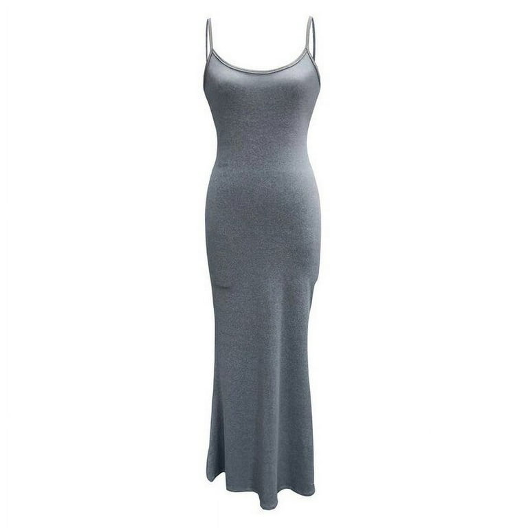 YCNYCCHY Summer Basic Bodycon Long Dresses for Women 2023 Solid