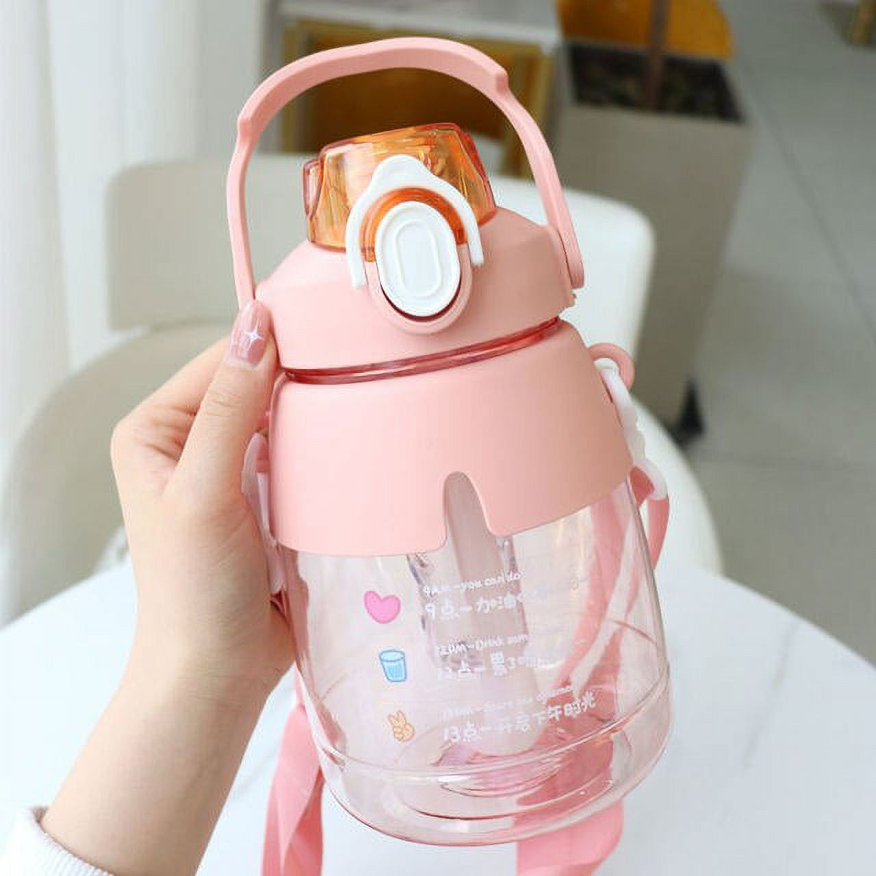 YCNYCHCHY 1300 ML Sports Water Bottle Big Belly Cup Women'S Summer Kettle  Children'S Water Cup Girls Large Capacity Straw Cup