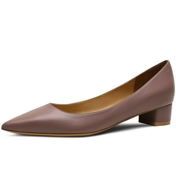 YCNYCHCHY 2021 New Women's Pumps Genuine Sheepskin Leather Pointed Toe Handmade Comfortable Solid Color Square Heels Working Shoes