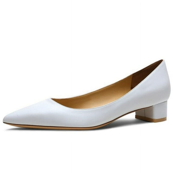 YCNYCHCHY 2021 New Women's Pumps Genuine Sheepskin Leather Pointed Toe Handmade Comfortable Solid Color Square Heels Working Shoes