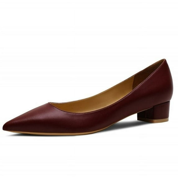 YCNYCHCHY 2021 New Women's Pumps Genuine Sheepskin Leather Pointed Toe Handmade Comfortable Solid Color Square Heels Working Shoes