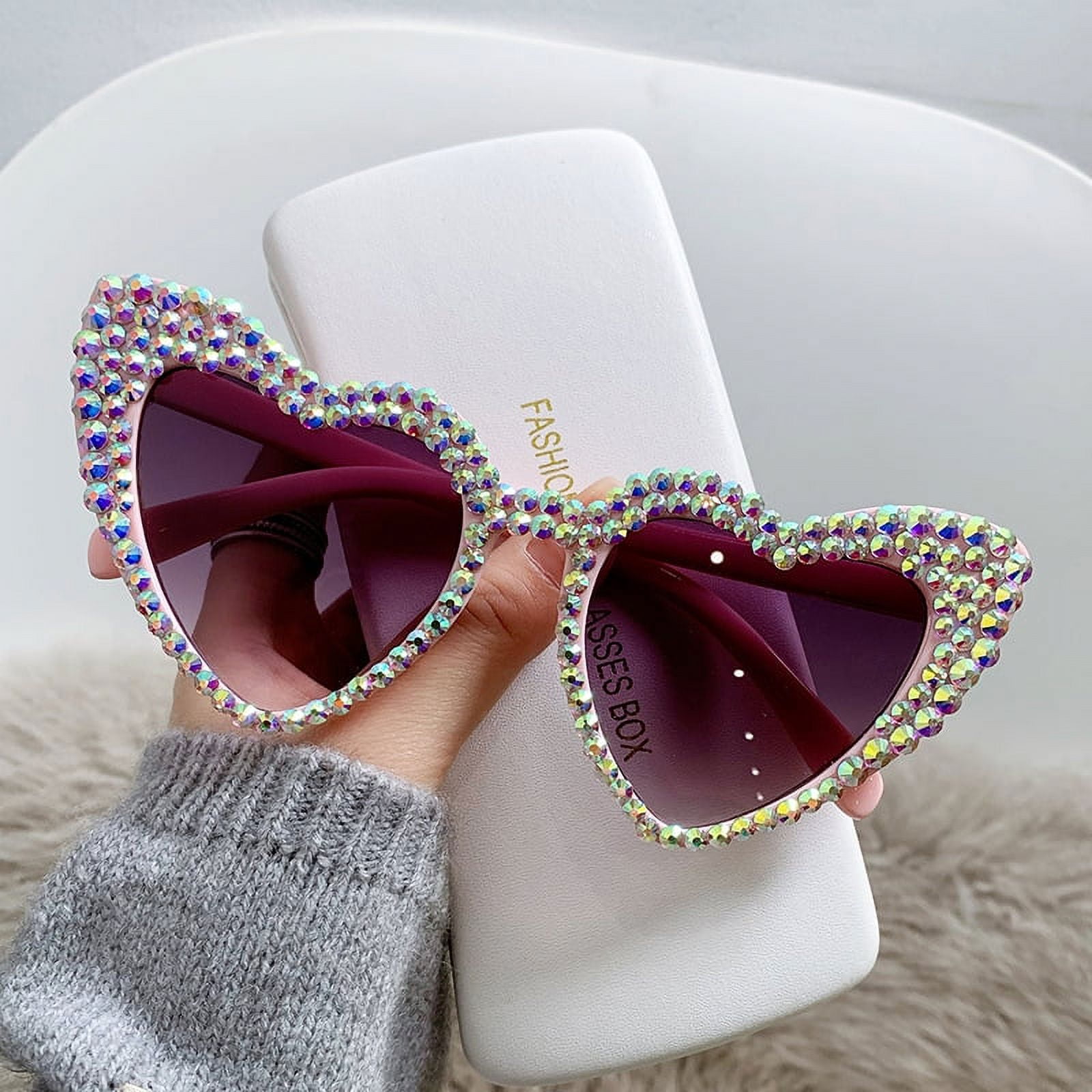 YCNYCHCHY 2022 Prom Original New Heart Set Diamond Sunglasses Women
