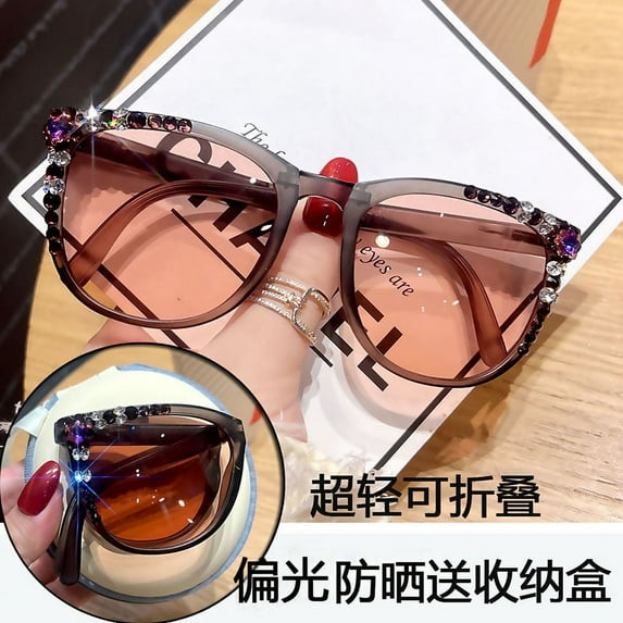 YCNYCHCHY 2023 New Folding Sunglasses For Women Advanced Polarization Anti UV Light Fashion Men Driving Sunscreen Sunglasses
