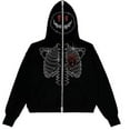 thumbnail image 1 of YCNYCHCHY 2023 Spring Women Zip Up Hoodie Emo Clothes Casual Long Sleeve Coat Sweatshirt Oversized Skeleton Hoodie Y2k Tracksuit, 1 of 6