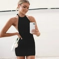 thumbnail image 1 of YCNYCHCHY 2023 Summer New Solid Backless Halter Dress Women Fashion Club Beach Mini Dress Casual Sleeveless Soft Smooth Bodycon Dresses, 1 of 6
