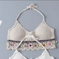 thumbnail image 1 of YCNYCHCHY Boho Beach Knitted Crop Tops Summer Hollow Tassel Sexy Bikini Crochet Tank Top Women Built In Bra New Backless Lace Halter Camis, 1 of 6