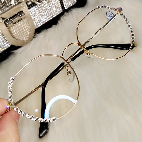 YCNYCHCHY Diamond Inlaid Anti Blue Light Fatigue And Anti Radiation Glasses For Men And Women Computer Eye Protection Plane No Degree Play Mobile Phone Eye Protection