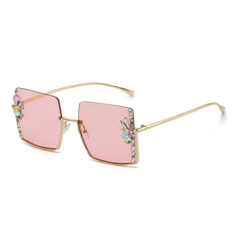 YCNYCHCHY Korean Version Diamond Studded Sunglasses For Women's UV