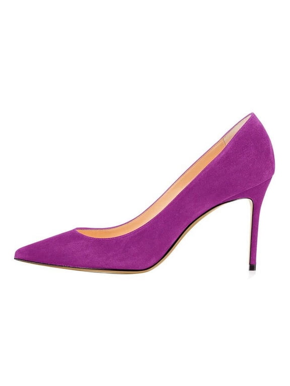 New Basic Women Pumps Sexy Pointed Toe Thin High Heels Shoes Cow Suede Leather Stiletto Heels Brand Women Shoes