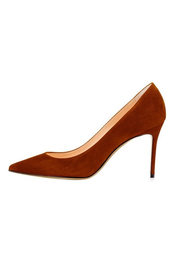 New Basic Women Pumps Sexy Pointed Toe Thin High Heels Shoes Cow Suede Leather Stiletto Heels Brand Women Shoes