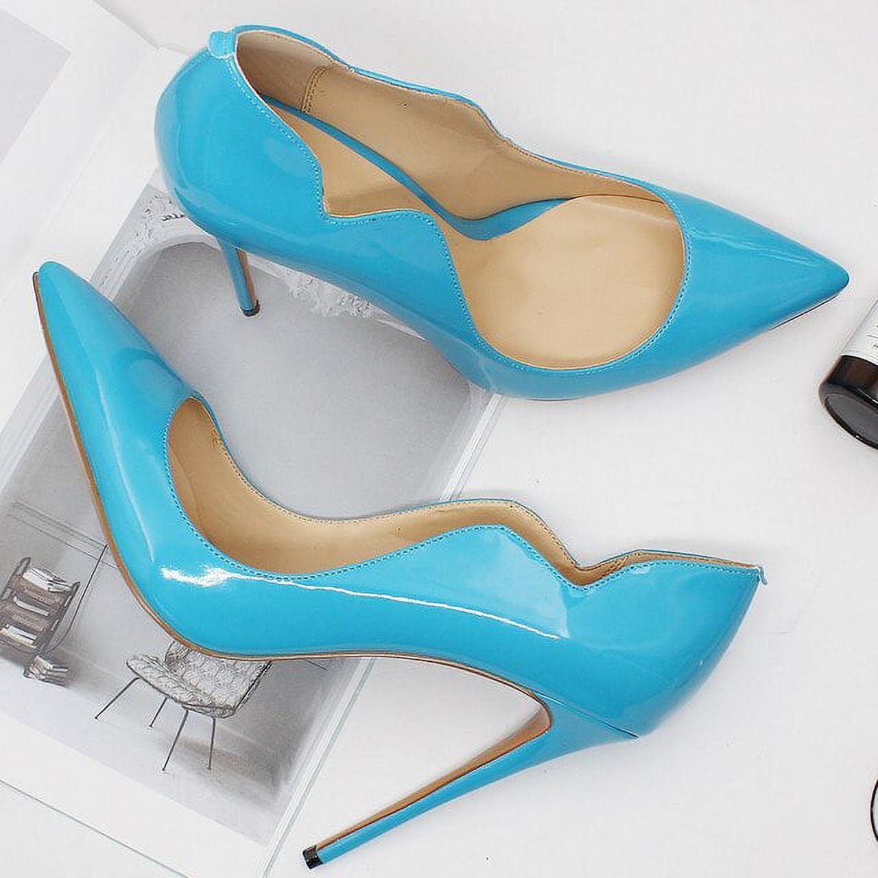 Teal Blue Pearl wedding shoes with matching bags bride party dress High  heels platform shoes Open Toe shoe Fish Toe green blue