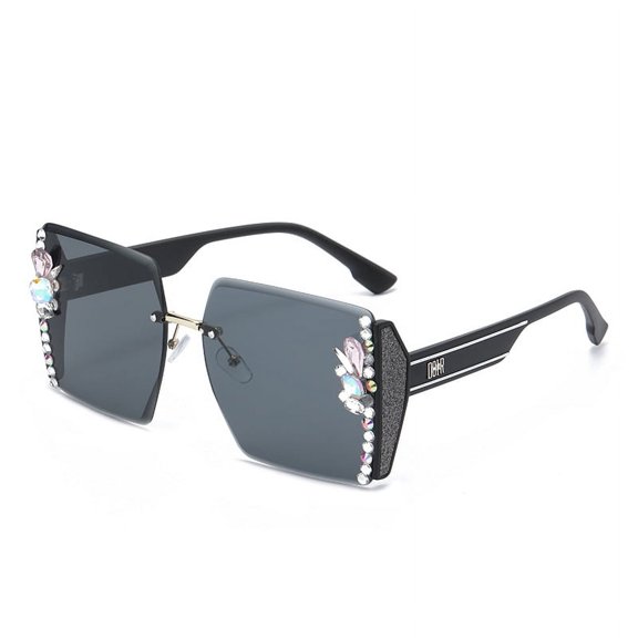 YCNYCHCHY New Diamond Inlaid Large Frame Sunglasses For Women With A High-End Feel Sunglasses Small Face UV Protection