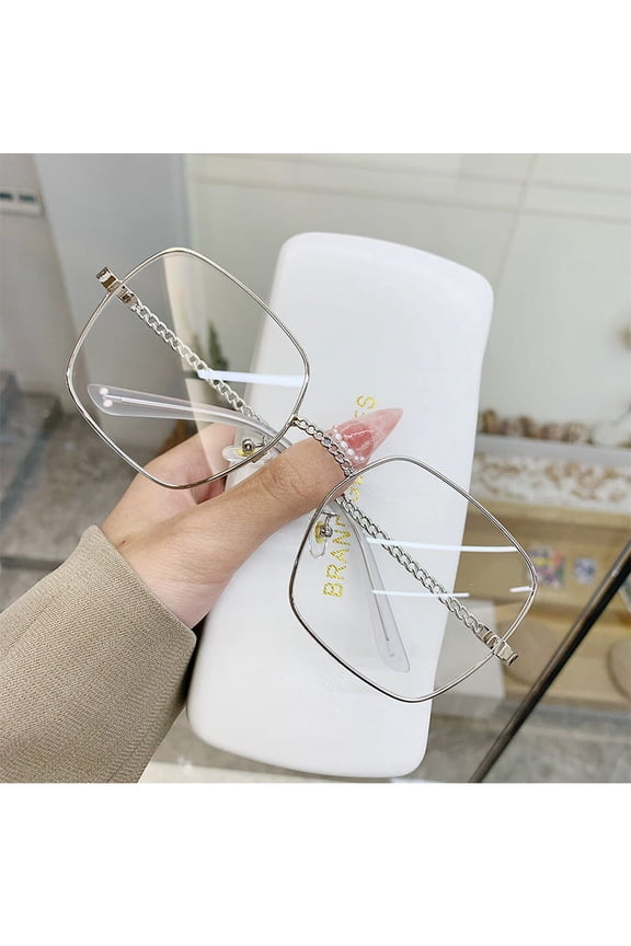 New Hollow Out Mirror Legs Large Frame Square Sunglasses Women's Large Face Slimming Glasses Beach Net Red Sunglasses Sun Visors