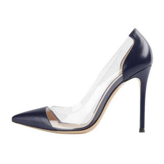 YCNYCHCHY New Super High Heels Women Pointed Toe Heels Shoes Thin Heel PVC Pumps 10cm Party Wedding Genuine Leather Pumps