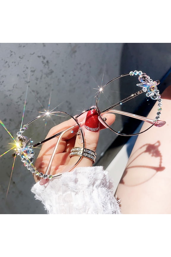 New Water Diamond Anti Blue Ray Radiation Glasses For Women Anti Fatigue Slimming And Facial Light Glasses 2021 Han Banchao