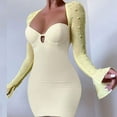 thumbnail image 1 of YCNYCHCHY Sexy Dot Beading Dress Women 2022 Autumn Long Sleeve Bodycon Mini Dress Elegant Party Dresses Vestido, 1 of 6