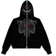 thumbnail image 1 of YCNYCHCHY Spring 2023 New Women Y2K Skeleton Hoodies pastel goth Jacket Streetwear Skull Rhinestone Zip Up Hoodie Oversized Sweatshirt, 1 of 6