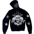 thumbnail image 1 of YCNYCHCHY Spring 2023 New Women Y2K Skeleton Hoodies pastel goth Jacket Streetwear Skull Rhinestone Zip Up Hoodie Oversized Sweatshirt, 1 of 6