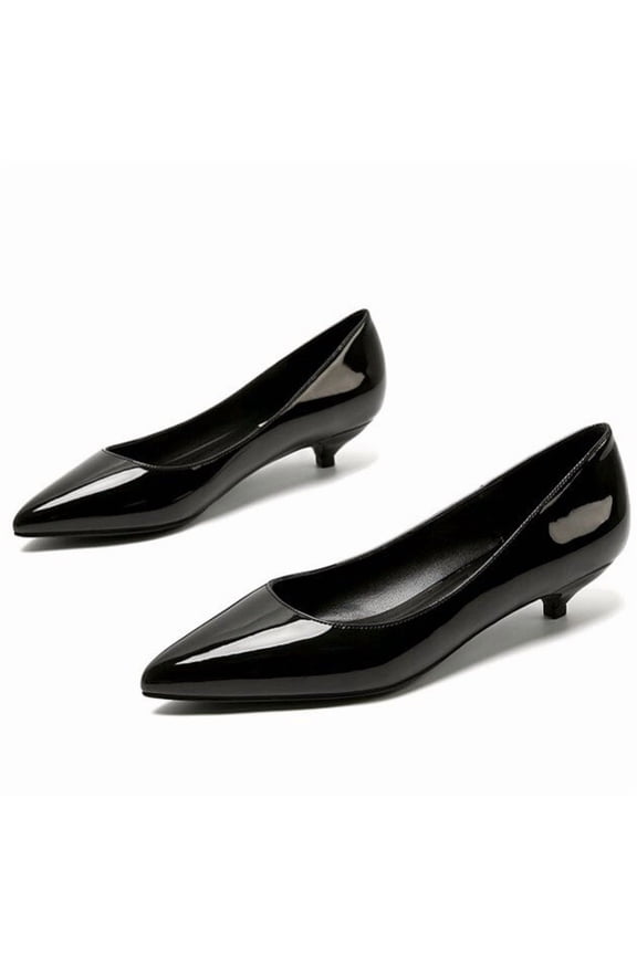 Spring Genuine Leather Pumps Women Classic Low High Heels White Nude Color Work Pointed Toe Office Dress Shoes For Female