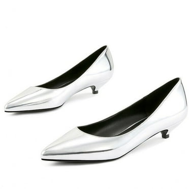 YCNYCHCHY Spring Genuine Leather Pumps Women Classic Low High Heels White Nude Color Work Pointed Toe Office Dress Shoes For Female