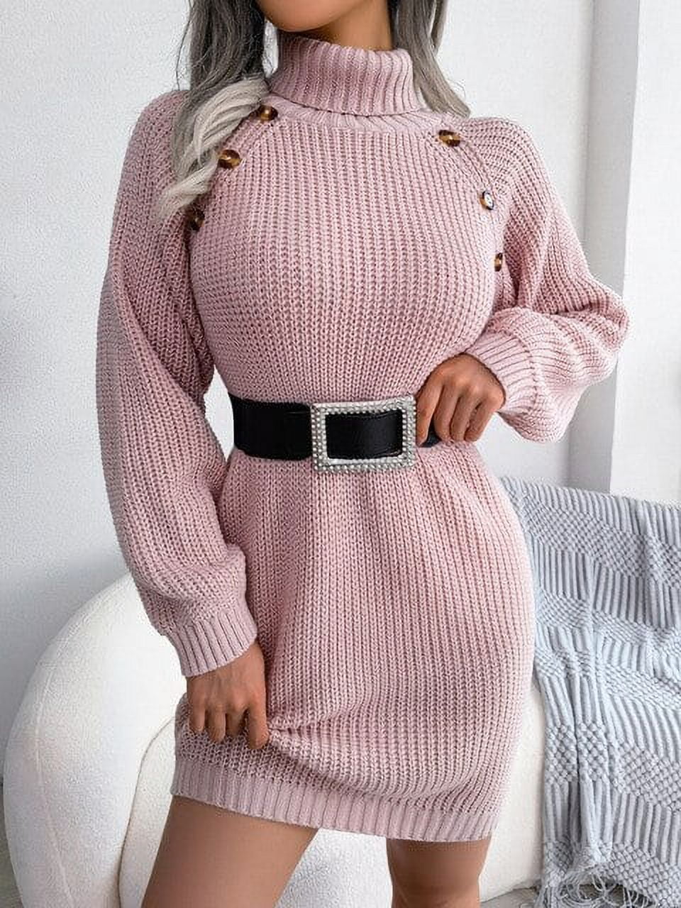 Buy Women Oversized Loose Long Pullover Sweater Dress Winter Knit Ripped  Jumper Tops Orange S at Amazon.in