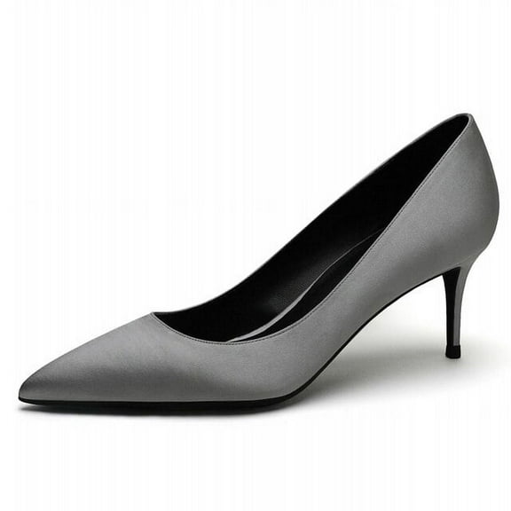 YCNYCHCHY Women Office Shoes Red Black Silk Pump Sexy Luxury 6cm Thin Heels Pointed Toe Ladies Wedding Shoes Star Model Pumps Shoes